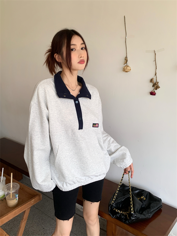 Long sleeve unique cstand collar autumn hoodie