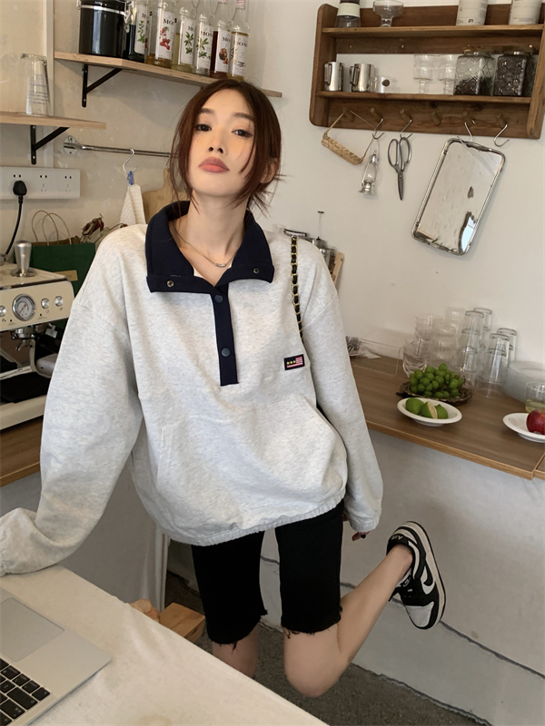 Long sleeve unique cstand collar autumn hoodie