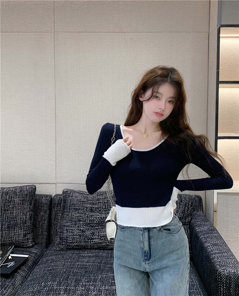 Bottoming slim knitted tops for women
