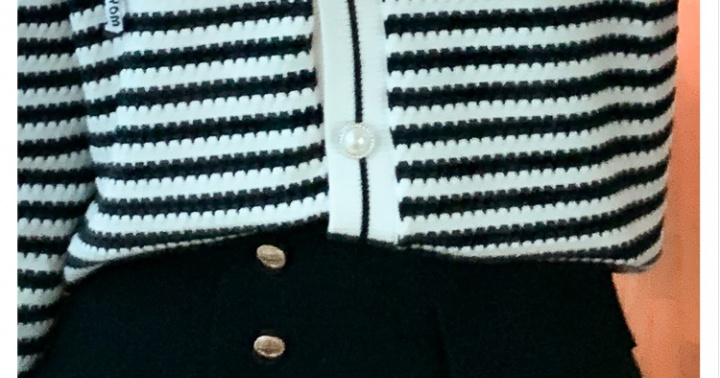 V-neck fashion sweater stripe bottoming shirt for women