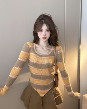 Autumn sweater square collar bottoming shirt for women