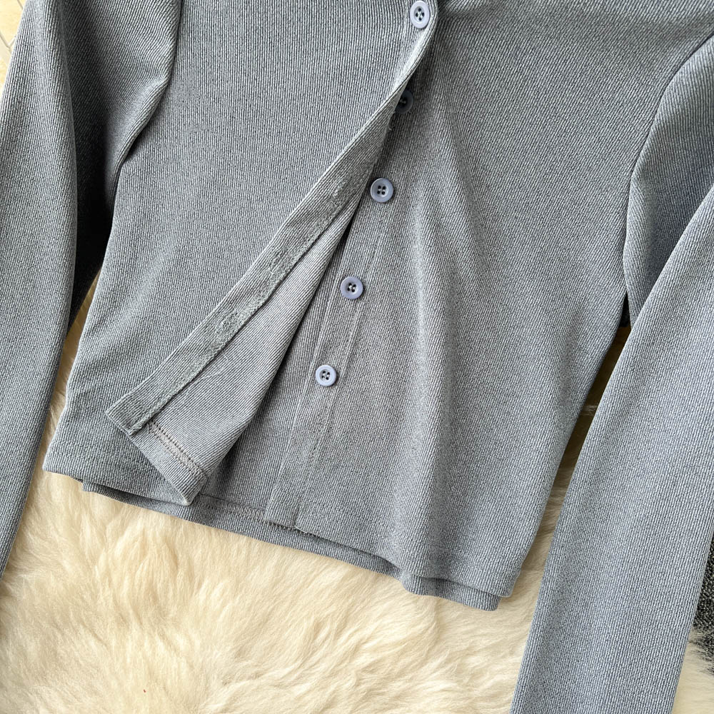 Short autumn coat split sling cardigan 2pcs set for women