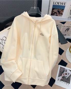 Korean style hooded cardigan cotton jacket for women