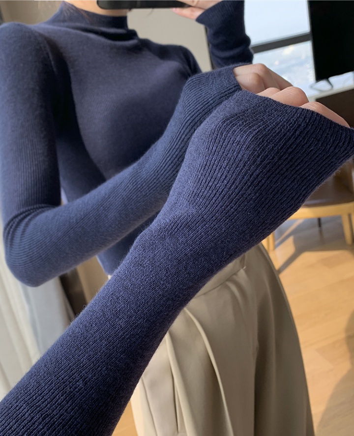 Temperament short tops slim bottoming sweater for women