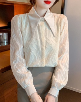 Pointed collar autumn bottoming shirt temperament shirt