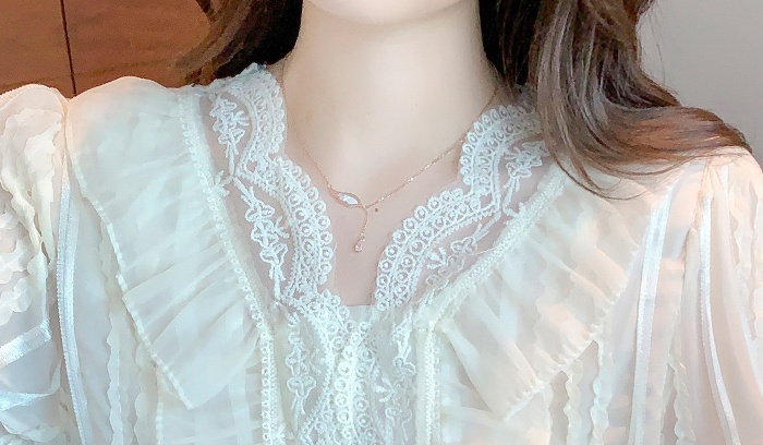Lace apricot shirts tender tops for women
