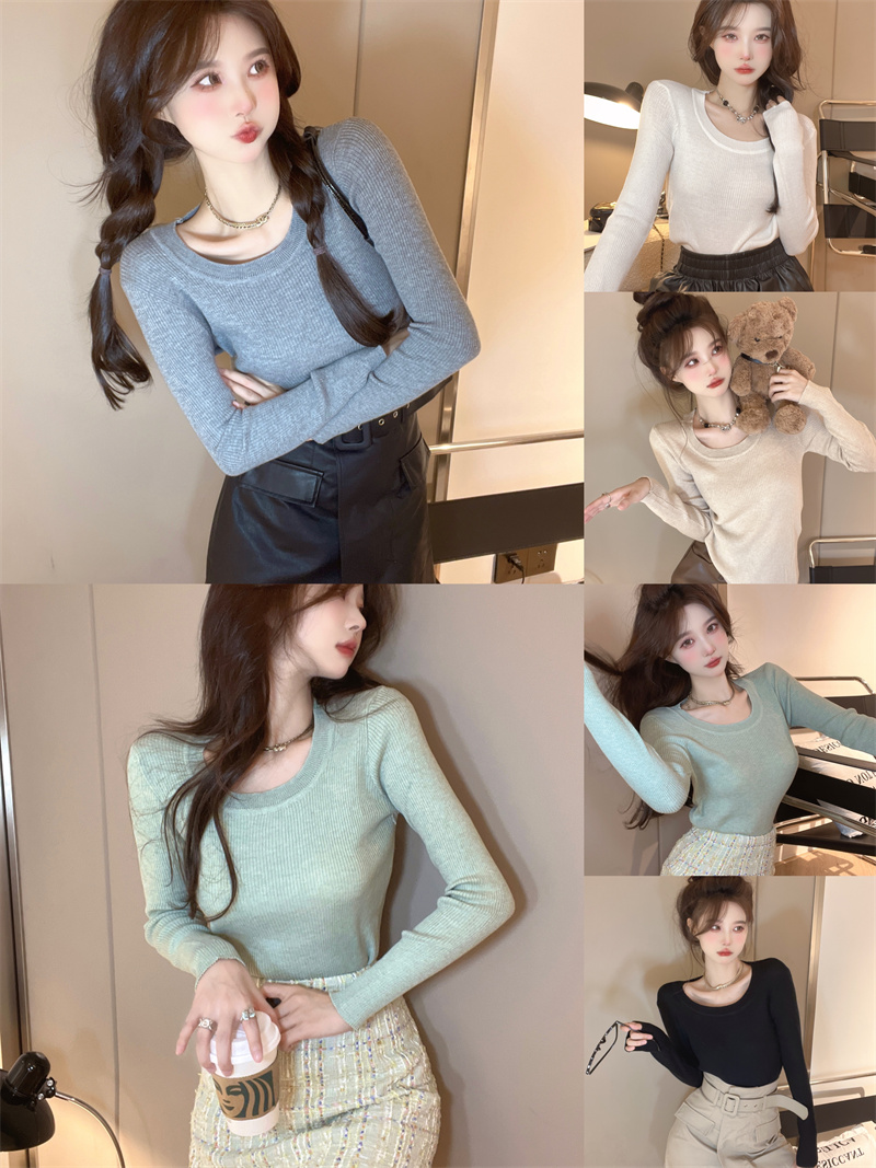 Inside the ride clavicle long sleeve sweater for women