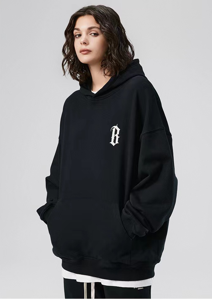 Cotton conventional arc T-shirt hooded plus velvet hoodie