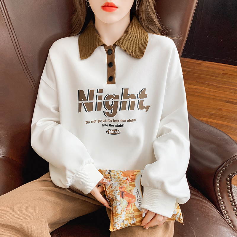 Letters printing hoodie autumn loose tops for women