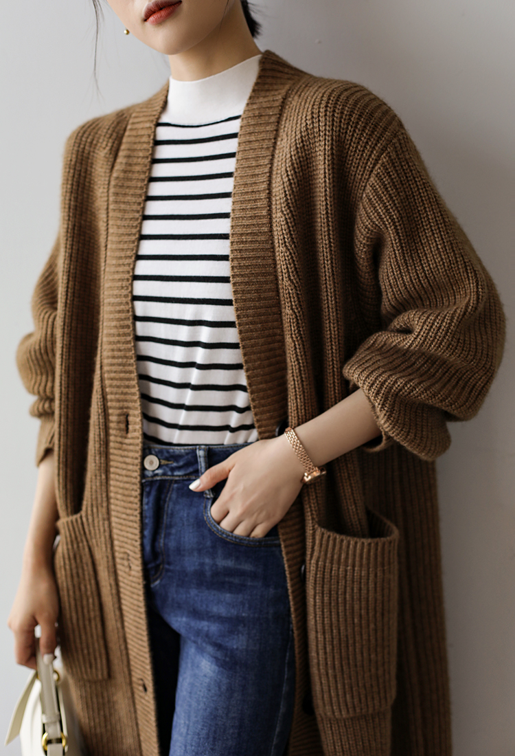 Knitted autumn and winter coat cashmere sweater