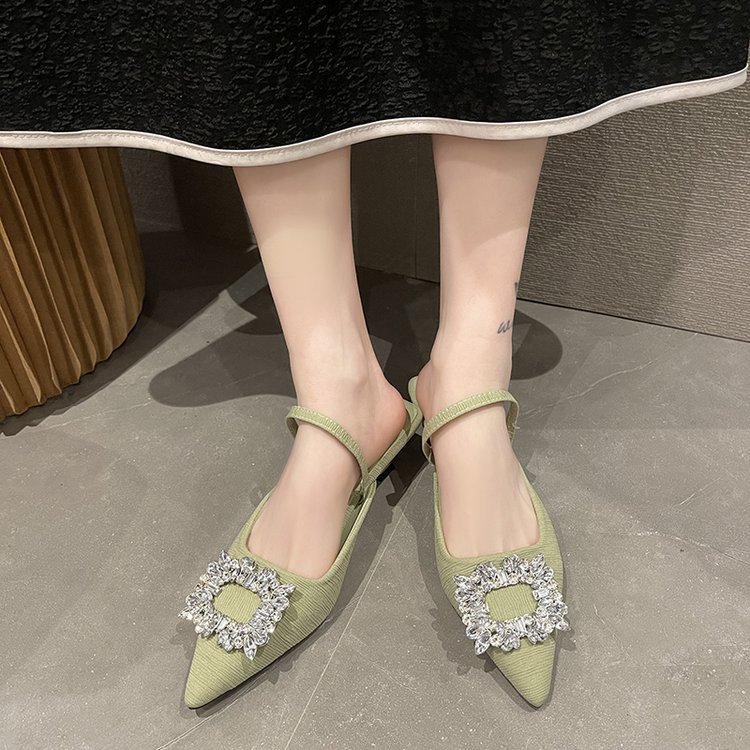 Summer elastic fashion middle-heel Korean style sandals