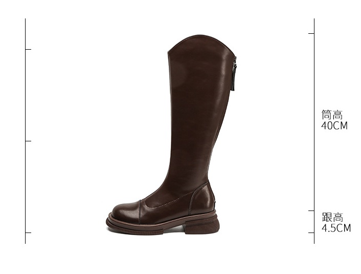 Not exceed knee winter simple zip pure boots for women