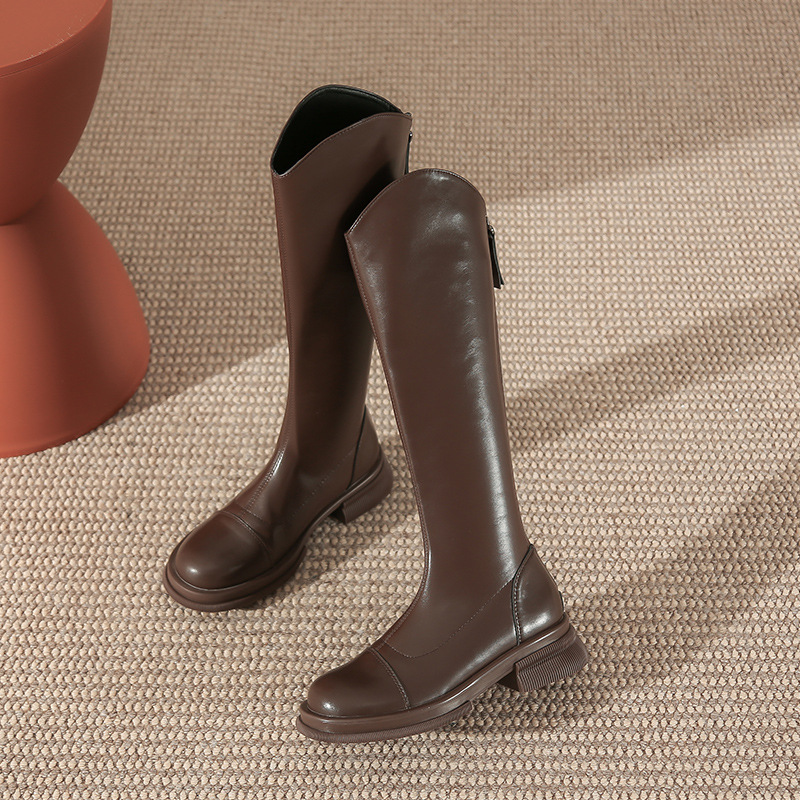 Not exceed knee winter simple zip pure boots for women