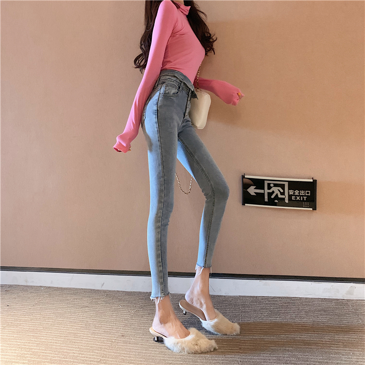 Ultrahigh fashion jeans slim temperament pencil pants