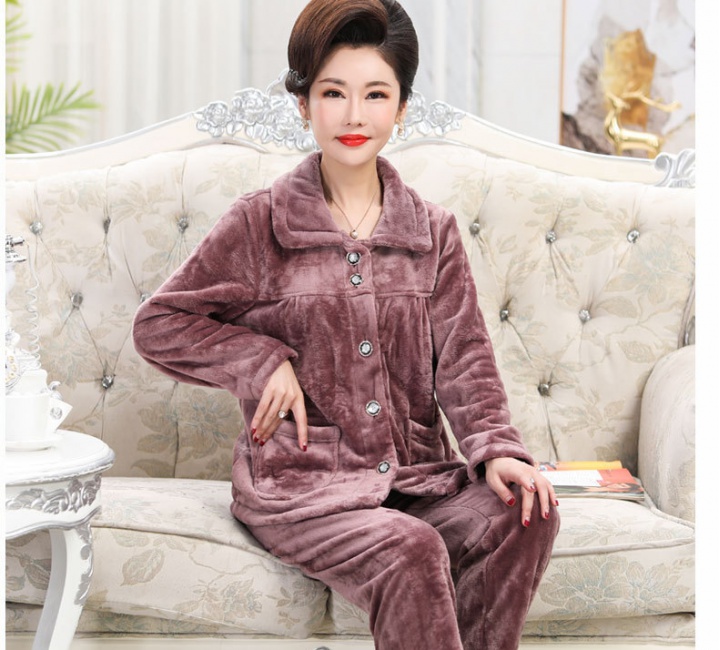 Thermal autumn and winter thick pajamas a set for women