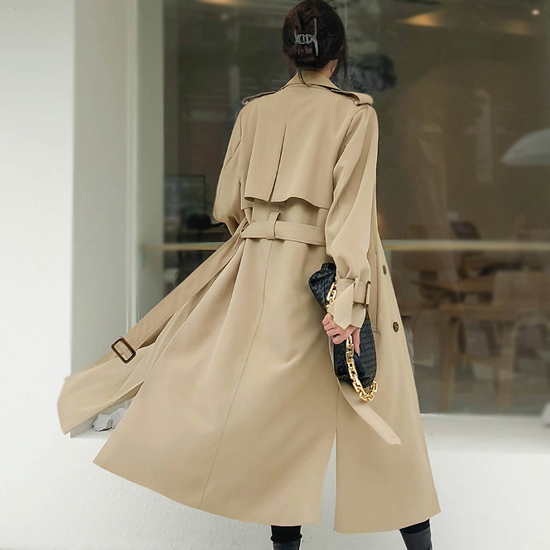 Korean style autumn windbreaker long overcoat