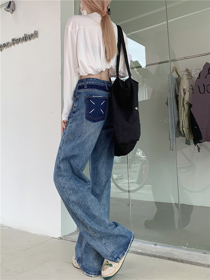 Long loose high waist Casual unique all-match jeans
