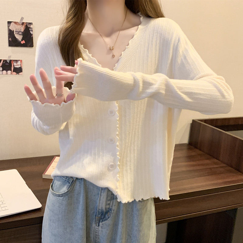 Slim knitted cardigan large yard fat coat for women