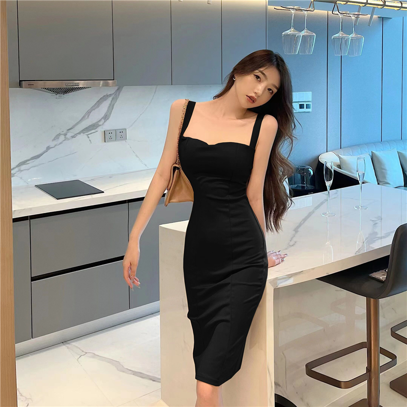 Sexy package hip ladies long slim bottoming dress