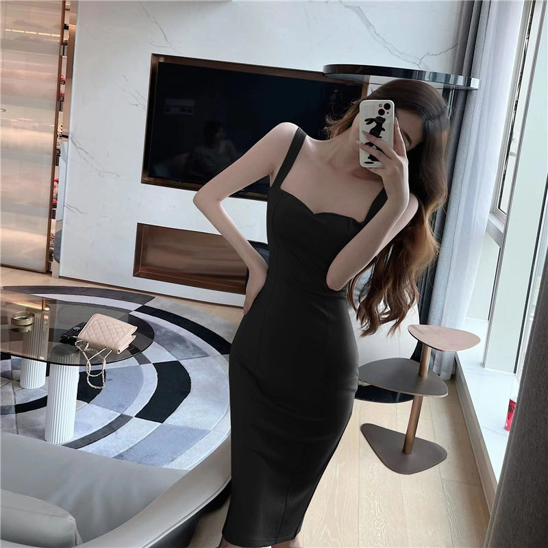 Sexy package hip ladies long slim bottoming dress