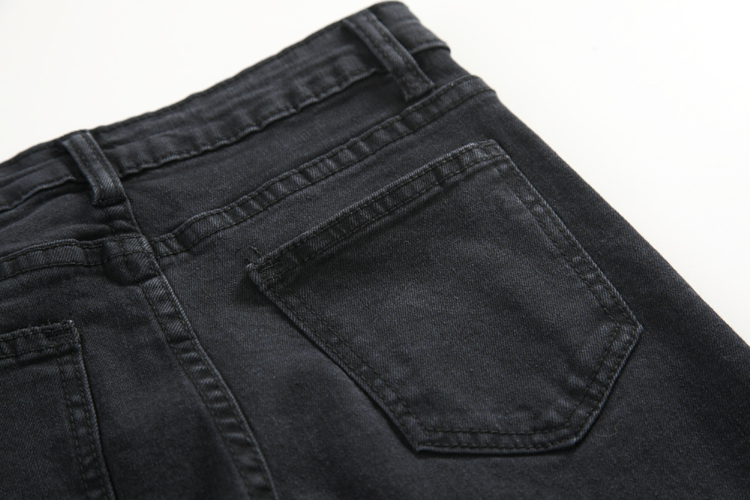 High waist black slim elasticity jeans for women