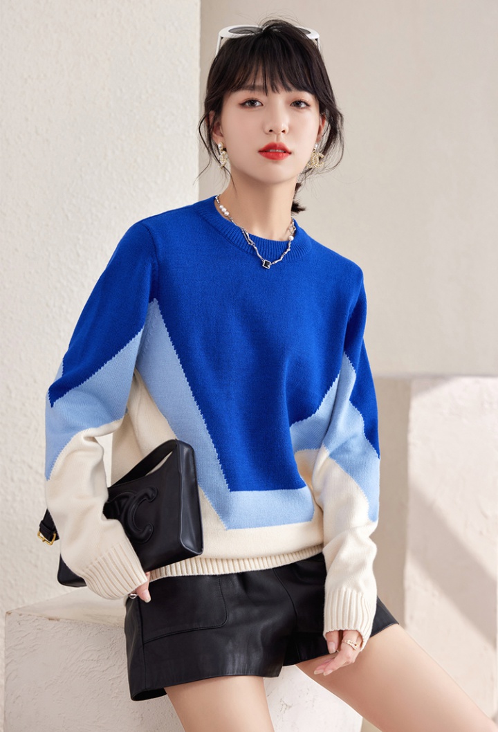 Autumn wears outside tops blue sweater for women
