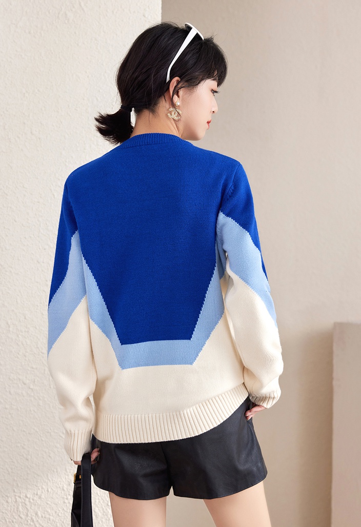 Autumn wears outside tops blue sweater for women