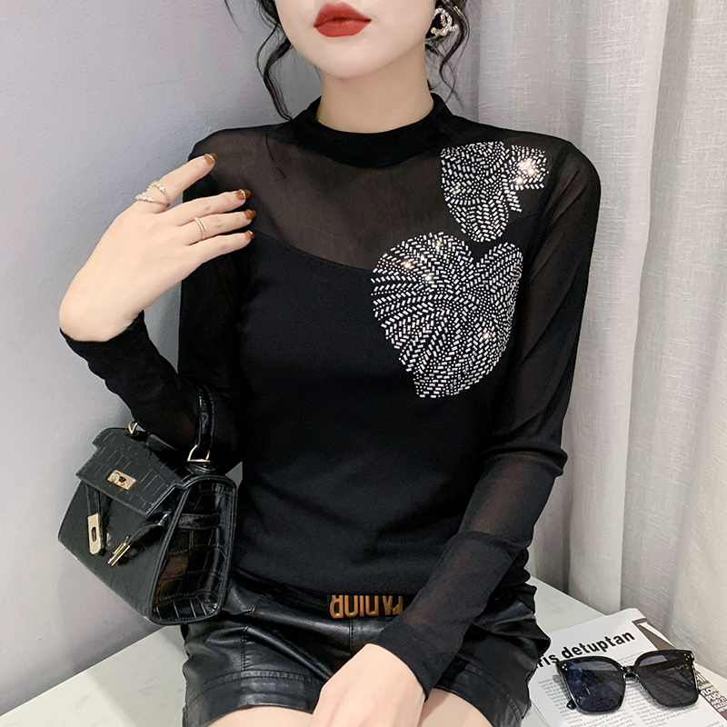 All-match splice tops European style bottoming shirt