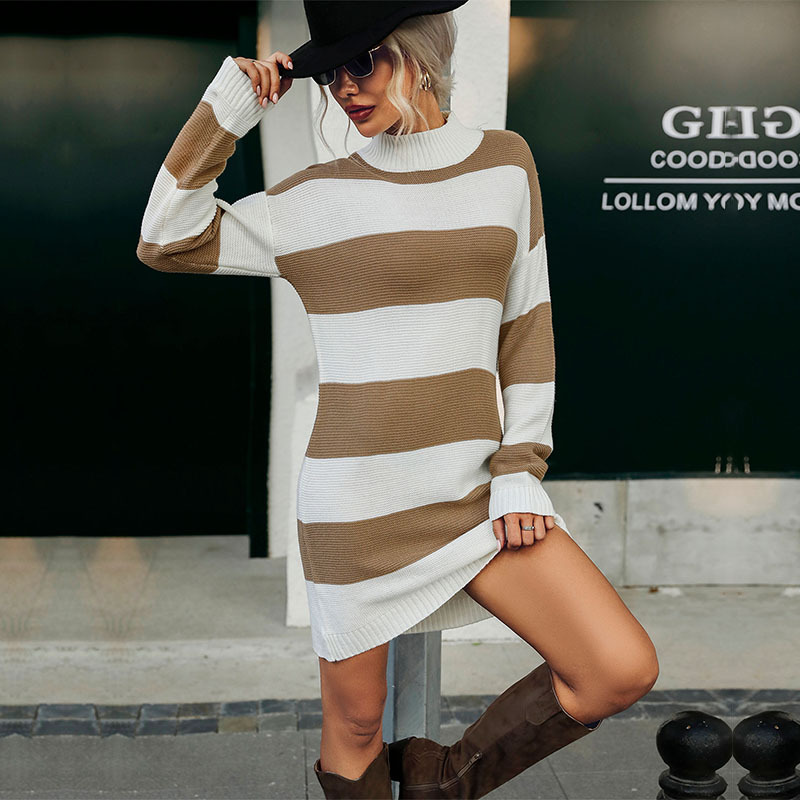 Long sleeve autumn and winter sweater dress for women