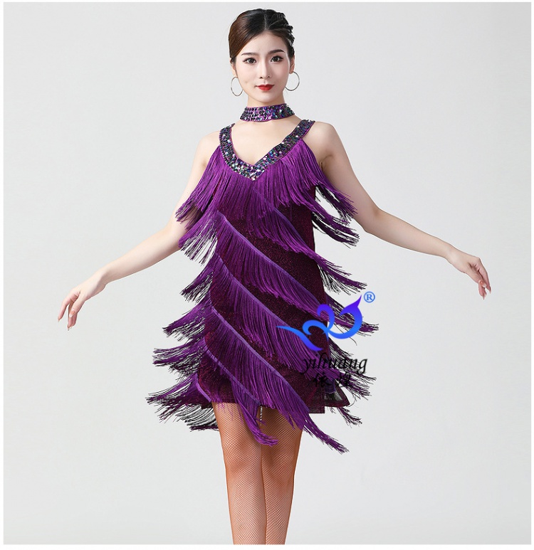 Latin dance stage performance clothing sleeveless dress