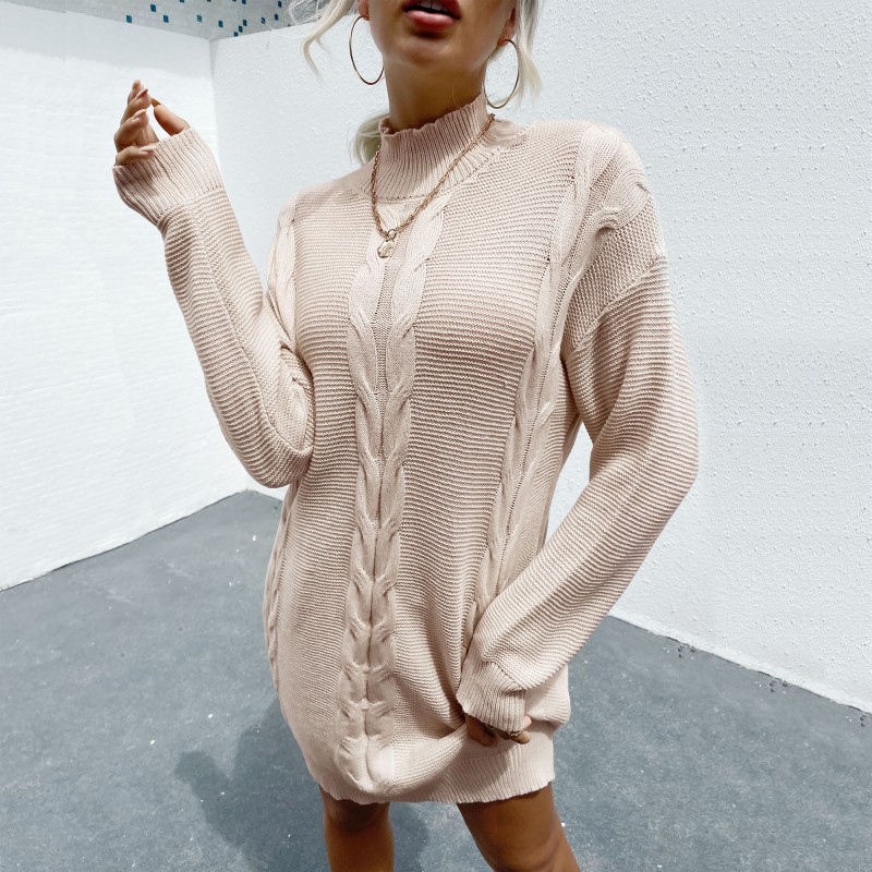 Autumn and winter European style sweater dress for women
