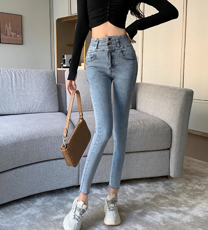 Peach tight pencil pants bandage jeans for women