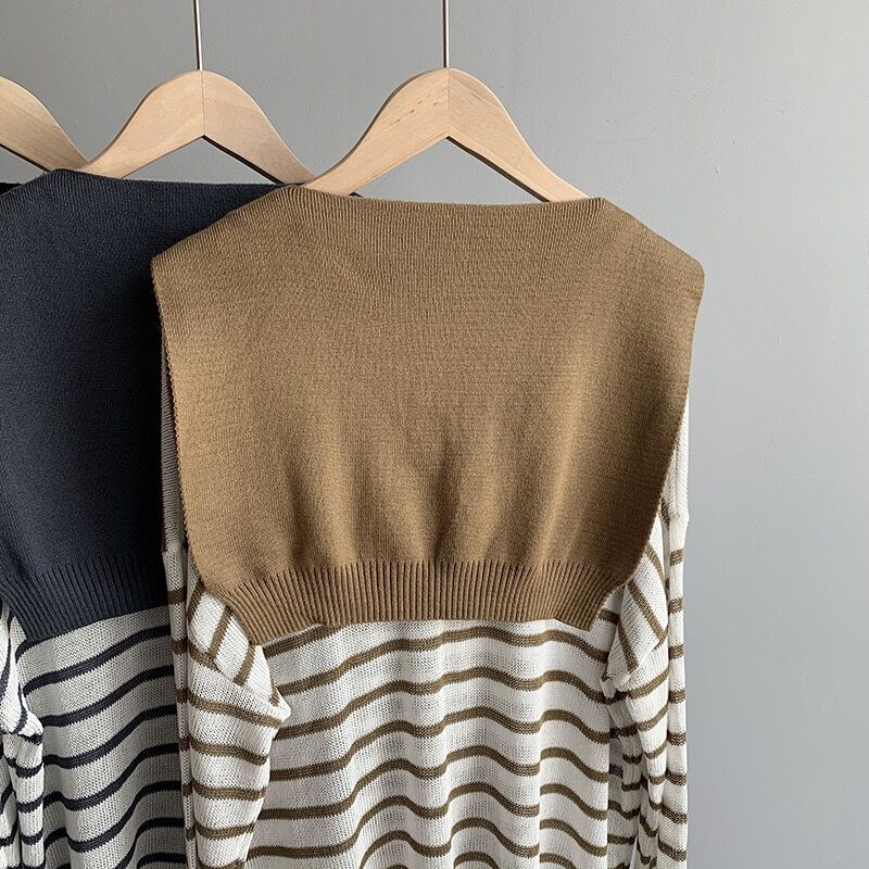 Long sleeve all-match tops Korean style sweater 2pcs set