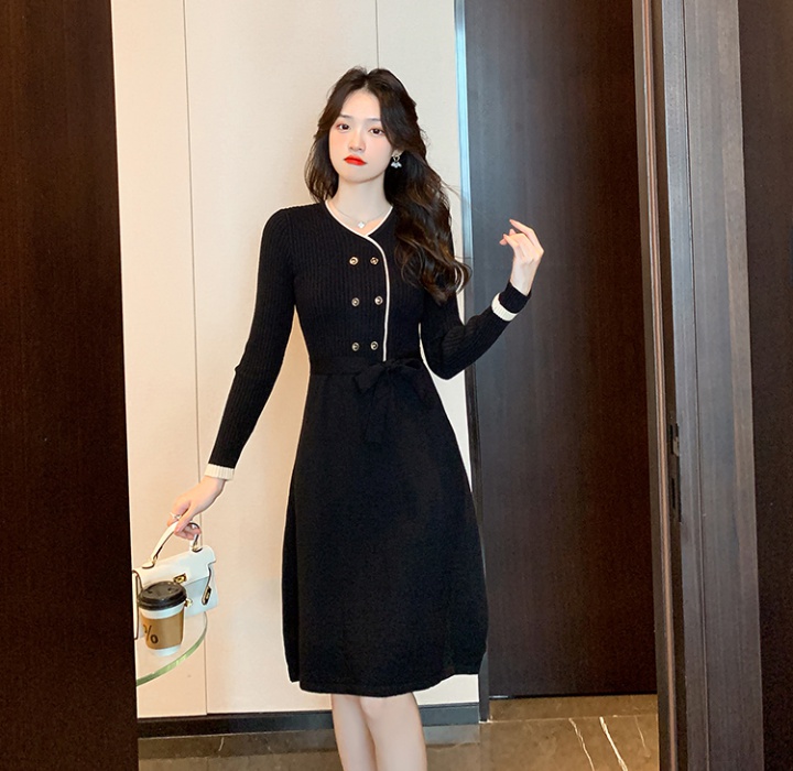 Bottoming sweater dress pinched waist shirts for women