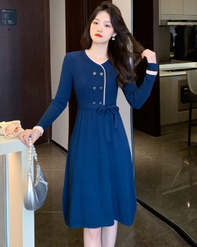 Bottoming sweater dress pinched waist shirts for women