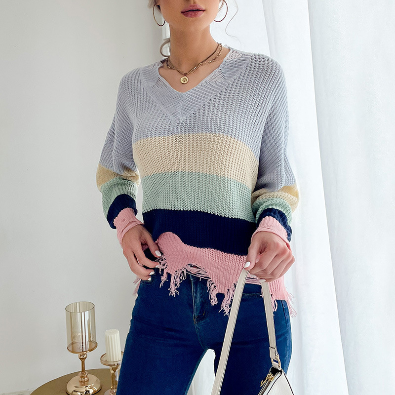 Casual long sleeve autumn and winter knitted sweater for women