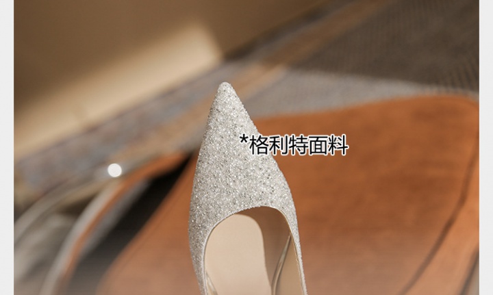 Pointed low wedding shoes sheepskin shoes for women