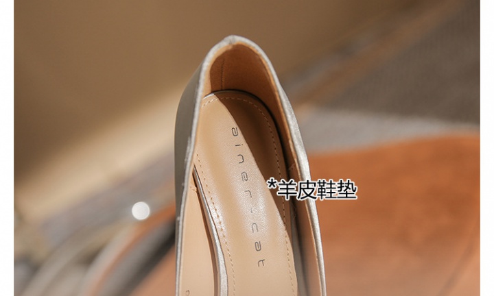 Low metal shoes pointed autumn high-heeled shoes