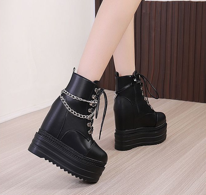 Thick crust boots within increased short boots for women