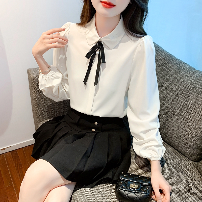 France style antibacterial tops doll collar shirt