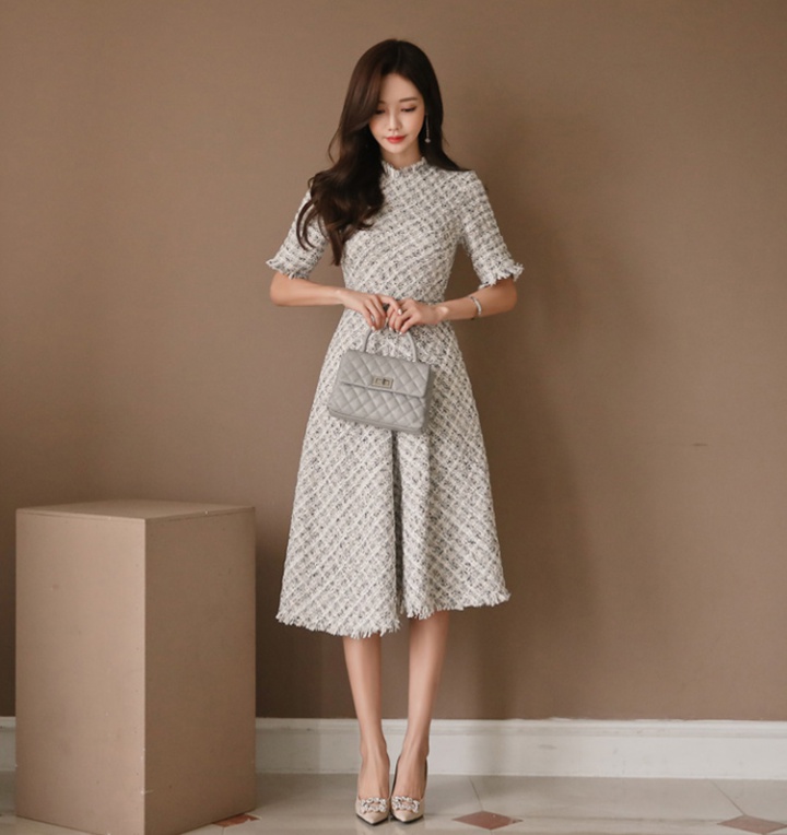 Fashion and elegant high waist all-match tassels dress
