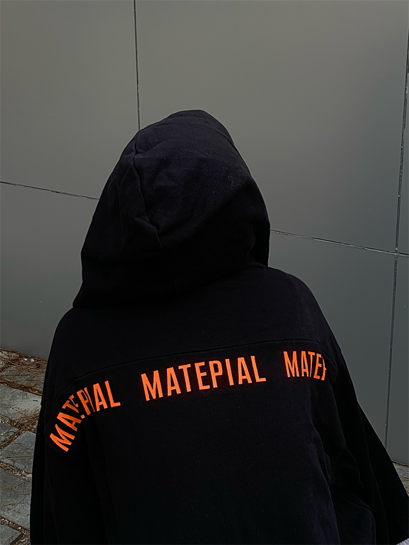 Korean style loose black hoodie large yard hooded cardigan