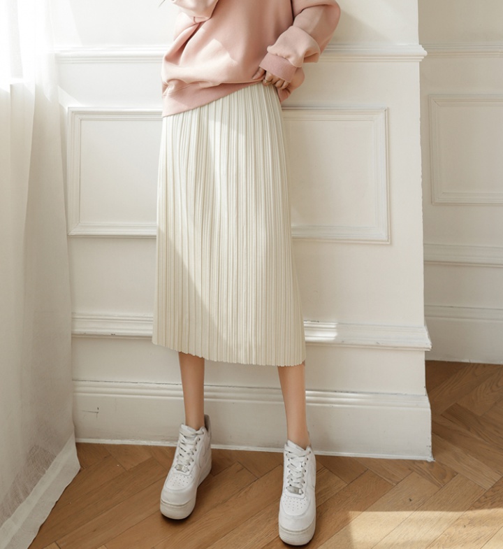 Long autumn and winter pure slim skirt for women