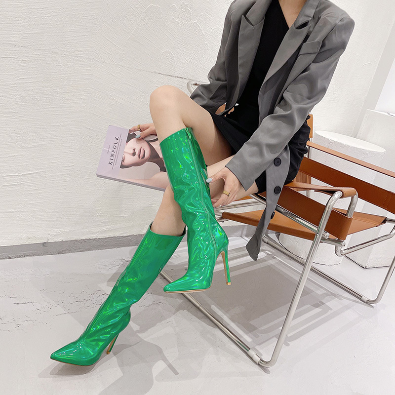 Large yard pointed thigh boots high-heeled boots for women