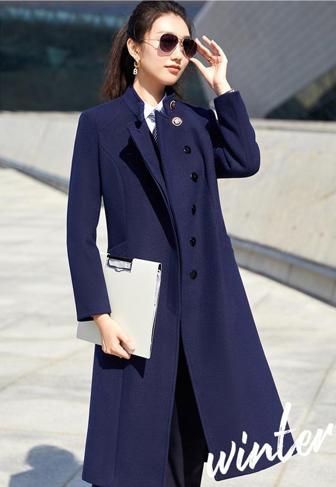 Winter thermal profession woolen coat for women