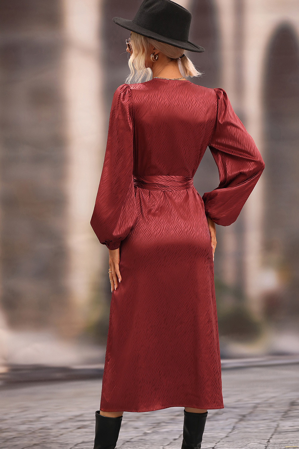 European style autumn long dress long sleeve dress for women