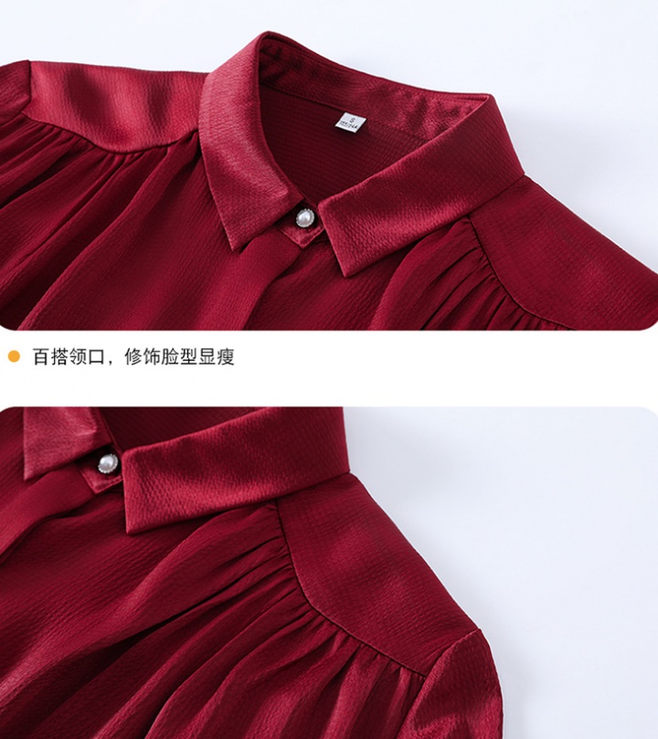 Red autumn shirt temperament work clothing for women