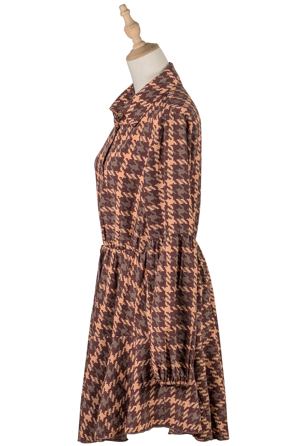 Plaid long sleeve European style autumn dress