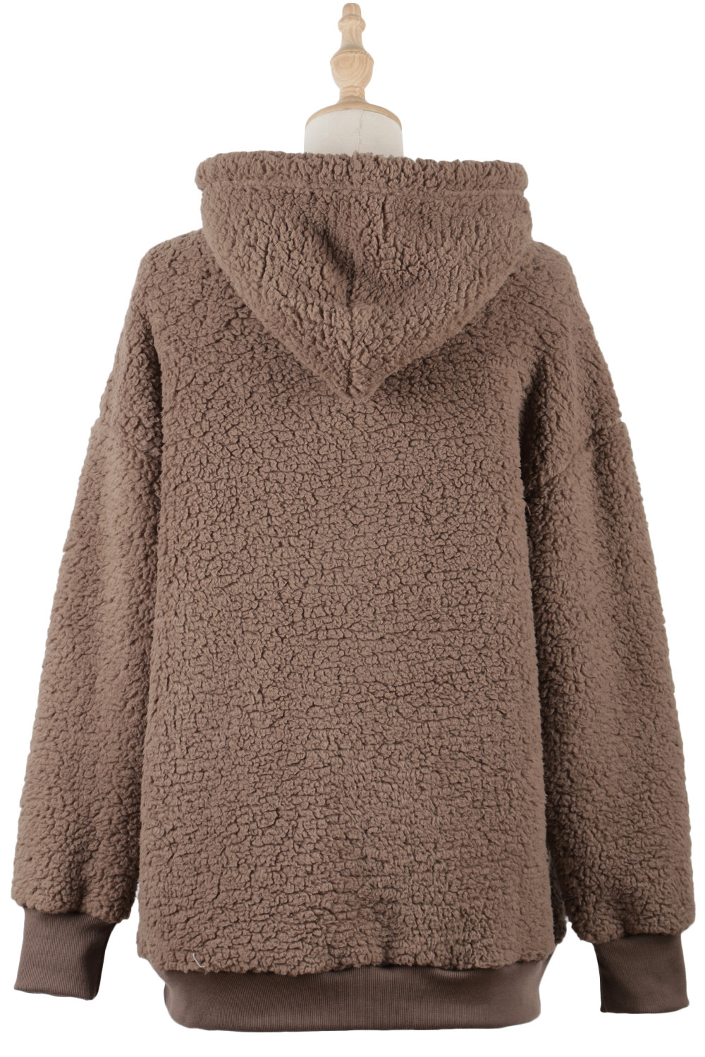 Plus velvet European style pocket elmo hoodie for women