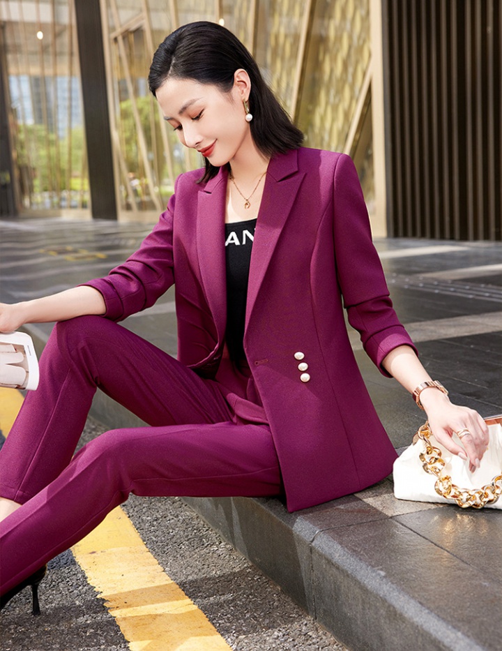 Black tops long sleeve business suit a set for women